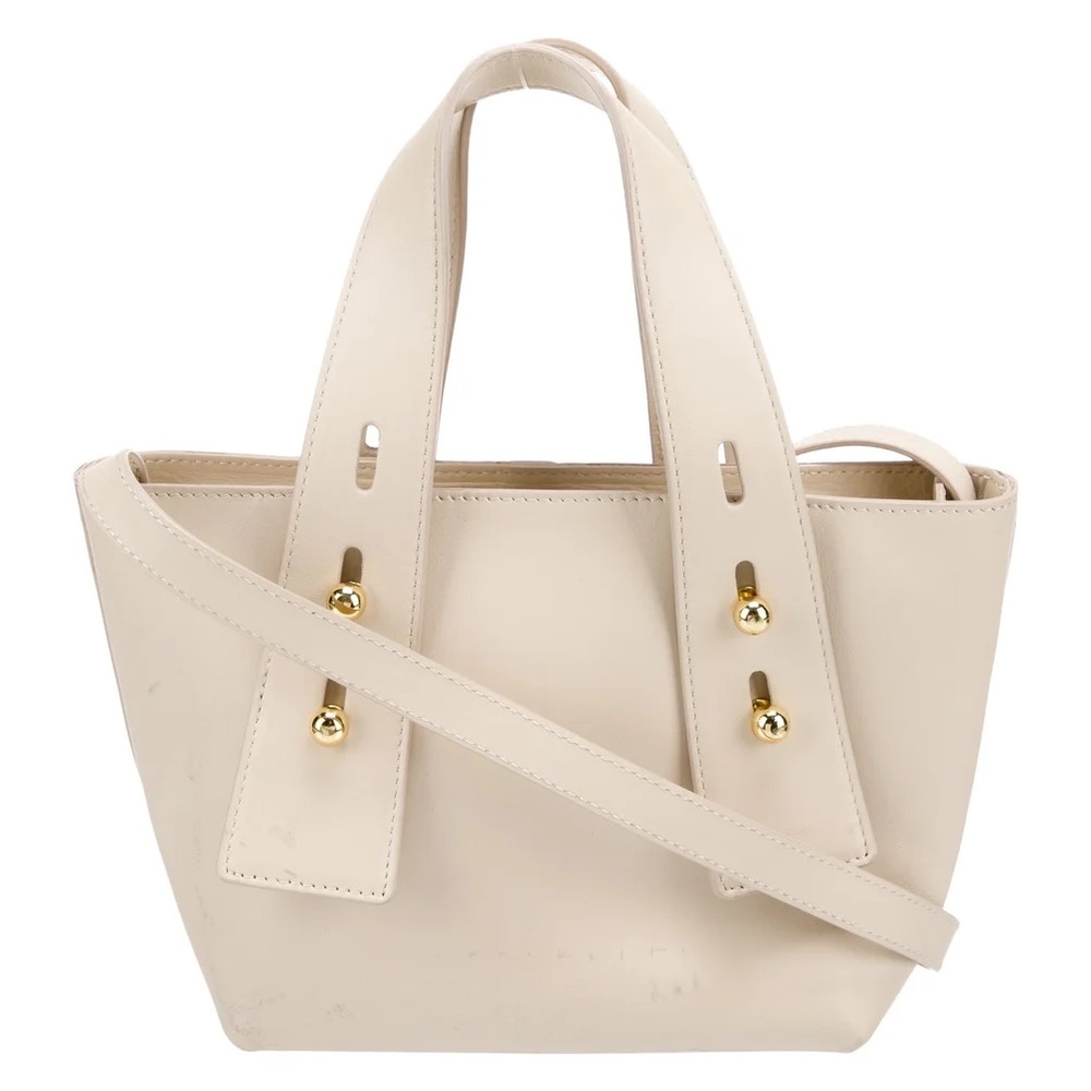 Frame small ivory purse with removable strap